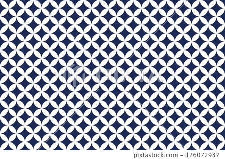 Shippo Japanese pattern background, dark blue, simple illustration material 126072937