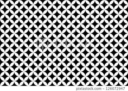 Shippo Japanese pattern background, black and white, simple illustration material 126072947