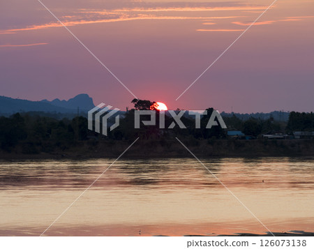 Sunrise over the Mekong River, Nakhon Phanom, Thailand 126073138