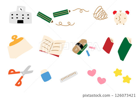 可愛的文具和學習用品 可愛的文具和學習用品 126073421