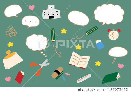 可愛的文具和學習用品 可愛的文具和學習用品 126073422