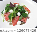 Mozzarella and fresh vegetable salad 126073426