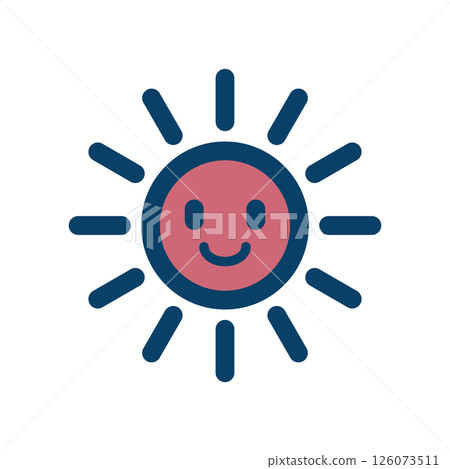 Sun character icon illustration 126073511