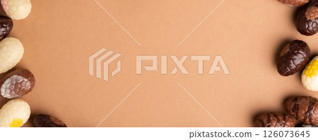 Easter composition of Easter chocolate eggs 126073645