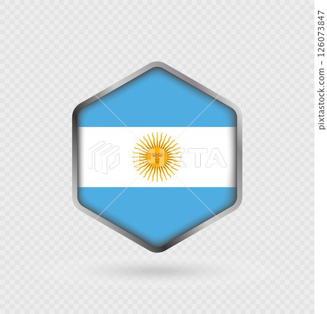 Argentina flag icon in hexagon shape. 126073847