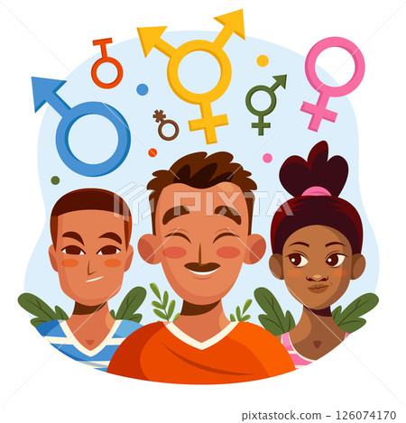 Flat Flat Pride Month Gender Composition 126074170