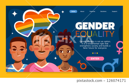 Flat Pride Month Landing Page 126074171