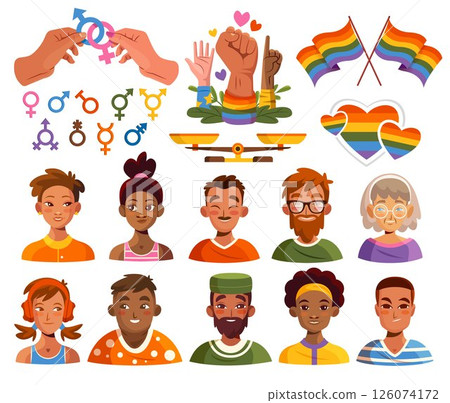 Flat Pride Month Original Set 126074172