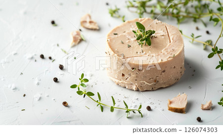 Creamy Texture and Appetizing Presentation on Clean White Background with Ample Negative Space 126074303