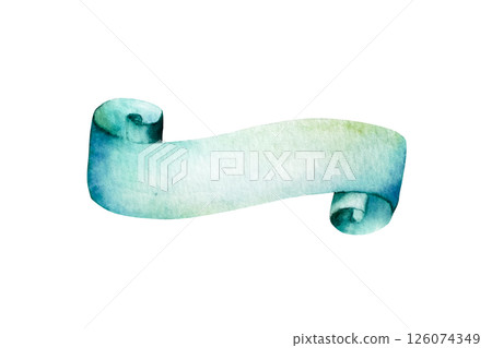 Decorative long ribbon. Watercolor hand drawn illustration isolated on background, transparent png. Botanical and wedding illustration. Baby shower design elements. Party invitation, birthday Decorative long ribbon. Watercolor hand drawn illustration isolated on background, transparent png. Botanical and wedding illustration. Baby shower design elements. Party invitation, birthday 126074349