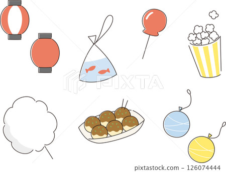 Summer festival and fair vector illustration set 126074444