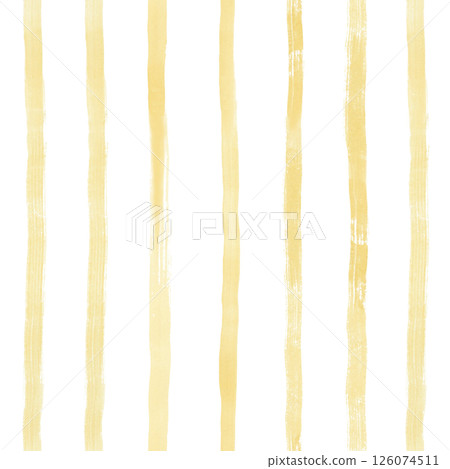 Yellow striped watercolor seamless pattern on white. Pastel beige hand drawn repeat background with brush strokes. Abstract backdrop with minimalist lines Yellow striped watercolor seamless pattern on white. Pastel beige hand drawn repeat background with brush strokes. Abstract backdrop with minimalist lines 126074511