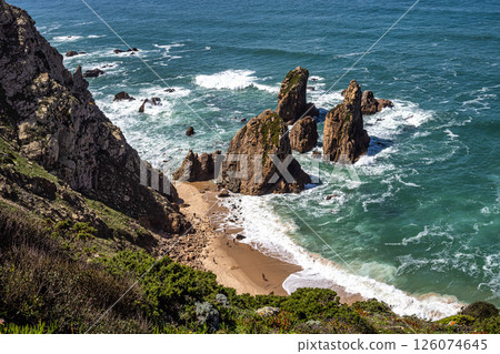 Praia Da Ursa, Ursa Beach near Cabo Da Roca on Atlantic coast, Sintra, Portugal 126074645