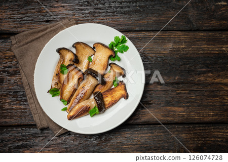 King Oyster Mushroom Steak, Eryngii mushrooms King Oyster Mushroom Steak, Eryngii mushrooms 126074728