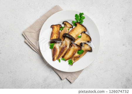 Grilled King Oyster Mushroom Steak Grilled King Oyster Mushroom Steak 126074732