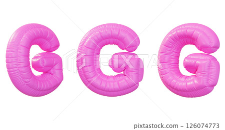 pink G alphabet balloon 3D graphic pink G alphabet balloon 3D graphic 126074773