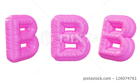 pink B alphabet balloon 3D graphic pink B alphabet balloon 3D graphic 126074781