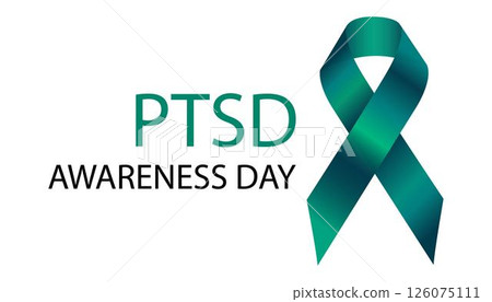 PTSD Awareness Day in June 27. Medical and PTSD concept. PTSD awareness day. PTSD, posttraumatic stress disorder symbol. Background, poster, card, banner design. Vector EPS 10 126075111
