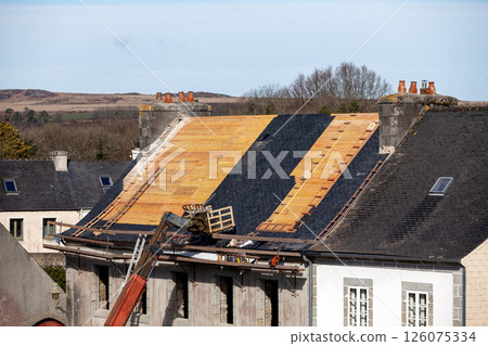 Replacing a slate roof 126075334