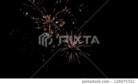 close-up. Fireworks on the dark sky background. Colorful fireworks. Fireworks for events, New Year's Eve celebrations, anniversaries, or more likely. Fireworks in the dark sky close-up. Fireworks on the dark sky background. Colorful fireworks. Fireworks for events, New Year's Eve celebrations, anniversaries, or more likely. Fireworks in the dark sky 126075352