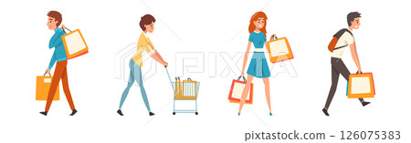 People Character Shopping and Making Purchase Vector Set People Character Shopping and Making Purchase Vector Set 126075383