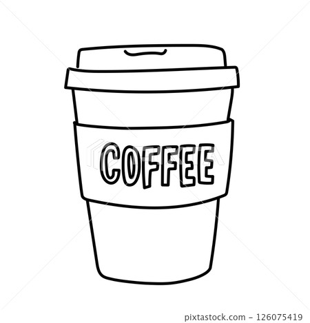 紙杯外帶咖啡插圖 紙杯外帶咖啡插圖 126075419