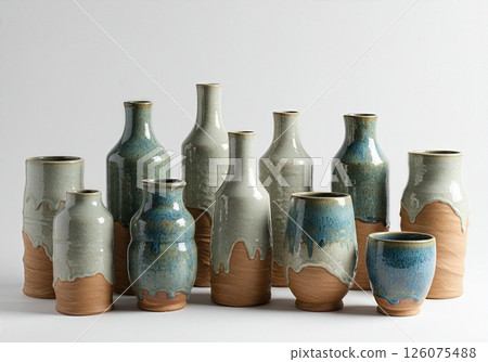 Artisanal Ceramic Collection Handcrafted Stoneware Vases and Vessels in Serene Ocean Blue and Earthy Terracotta Glazes for Modern Home Decor Artisanal Ceramic Collection Handcrafted Stoneware Vases and Vessels in Serene Ocean Blue and Earthy Terracotta Glazes for Modern Home Decor 126075488