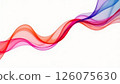 abstract visualization of flowing waves in gradient of vibrant colors, transitioning smoothly from a deep purple to fiery red on white background 126075630