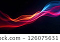 abstract visualization of flowing waves in gradient of vibrant colors, transitioning smoothly from a deep purple to fiery red on a black background 126075631