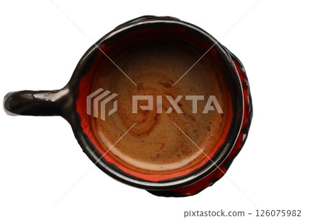 Glazed ceramic coffee cup handmade. 126075982