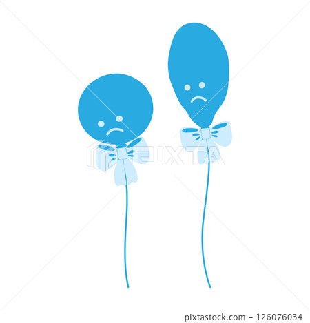 Round and deflated balloon on string with tied ribbon bow Blue Monday Sticker Icon Logo element idea Round and deflated balloon on string with tied ribbon bow Blue Monday Sticker Icon Logo element idea 126076034