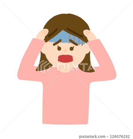拿著她的頭的婦女的例證 126076282