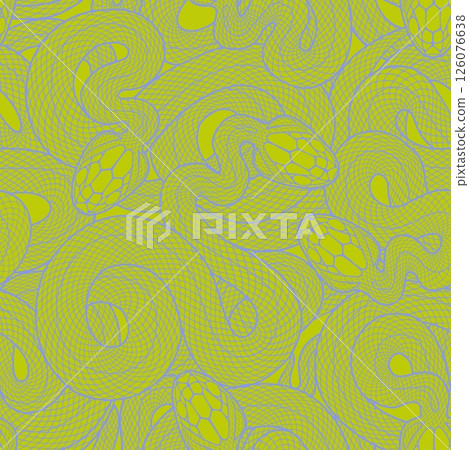 Seamless graphic wallpaper with snakes. Endless linear ornament with reptiles. Seamless graphic wallpaper with snakes. Endless linear ornament with reptiles. 126076638