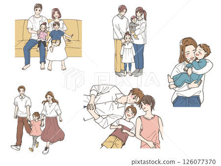 一群人們像家人一樣享受歡樂的插圖 一群人們像家人一樣享受歡樂的插圖 126077370