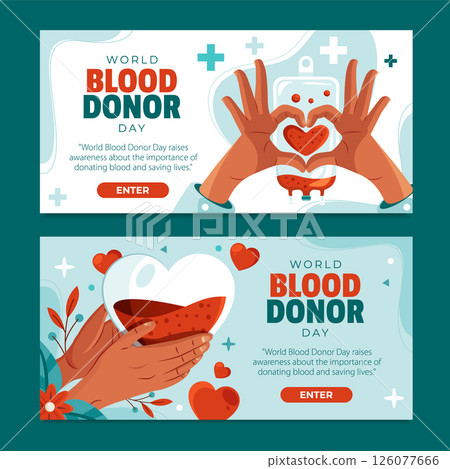 World Blood Donor Horizontal Banner Set 126077666