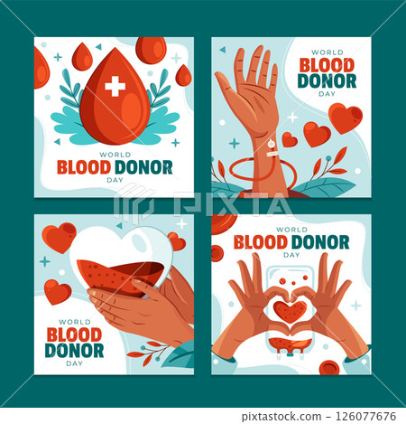 World Blood Donor Square Card Set 126077676