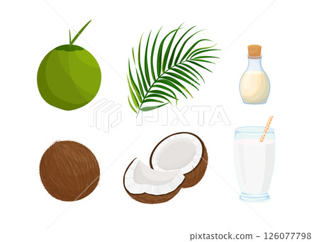 Coconut products stock illustration Coconut products stock illustration 126077798