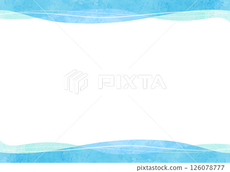 Watercolor sea background frame (tropical, emerald green) 126078777