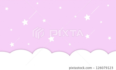 Cute background of clouds and stars 126079123