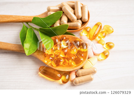 Alternative medicine herbal organic capsule drug herb. Alternative medicine herbal organic capsule drug herb. 126079329