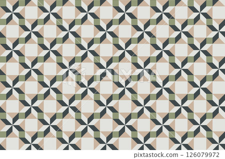 豪華馬賽克瓷磚圖案|無縫圖案，可重複 126079972