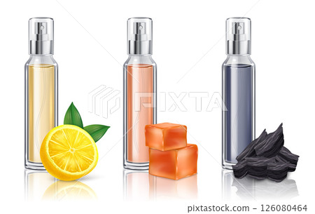 Realistic Perfume Bottle Element Set 126080464