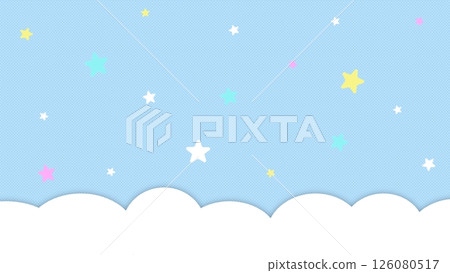 Cute background of clouds and stars Cute background of clouds and stars 126080517