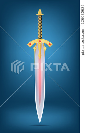 fantasy decorative sword featuring detailed vector illustration 126080625