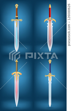 fantasy decorative sword featuring detailed vector illustration 126080626