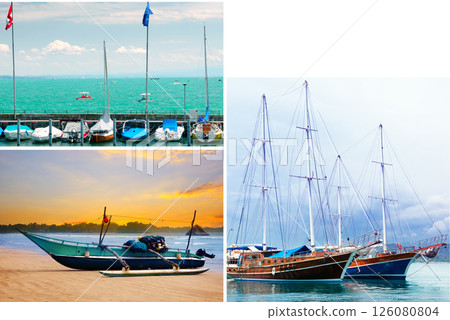 Pleasure yachts and fishing vessels. 126080804