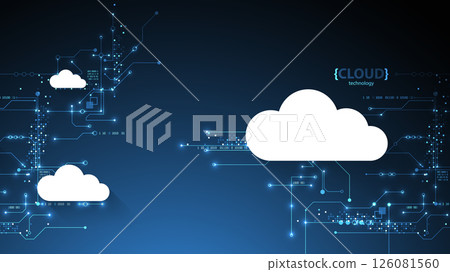 Cloud storage technology. Integrated digital web concept background. 126081560