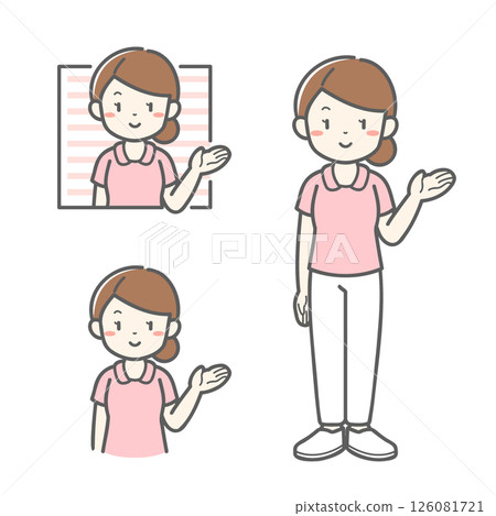 女護士給予指導的向量插圖 126081721