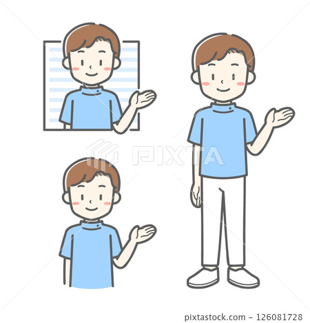 一位男護士給指示的向量插圖 126081728