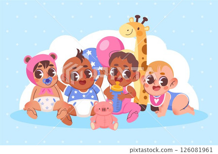 Cute babies Background 126081961